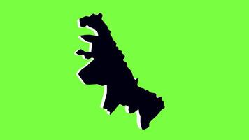 green screen 3d map of Besisahar in nepal video