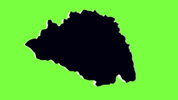 green screen 3d map of Manang in nepal video