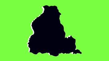 green screen 3d map of Dhankuta district in nepal video
