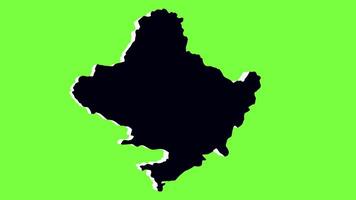 green screen 3d map of Gandaki Zone in nepal video