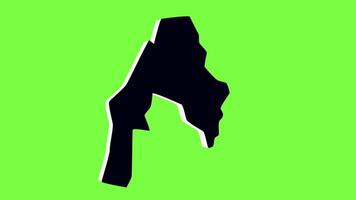green screen 3d map of Itahari Bishnupur in nepal video