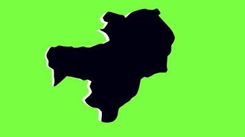 green screen 3d map of Tikapur in nepal video