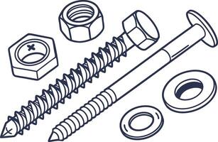 Unique Nuts Bolts and Fasteners Artwork Perfect for Industrial Campaigns and Repair Projects vector
