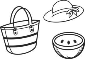 Beach Vacation Elements Illustration Featuring Summer Travel and Relaxation Concepts vector