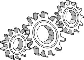 Gear Mechanism and Engineering Icons Set Featuring Industrial Design and Technology Concepts vector