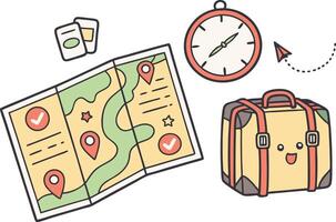 Colorful Travel Planning and Checklist Design Showcasing Travel Organization and Holiday Prep vector