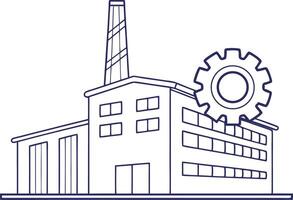Artistic Factory Building Design Depicting Production Facilities and Industrial Growth vector
