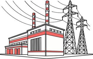 Unique Energy and Power Plant Design Perfect for Environmental and Industrial Campaigns vector