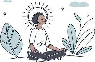 Unique Mindfulness State Artwork Perfect for Wellness Therapy and Stress Management Themes vector