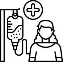 Patient Outline Line Icon vector