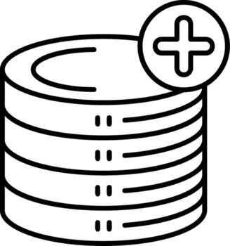 icono de línea de base de datos vector