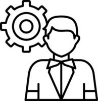 Management Service Line Icon vector