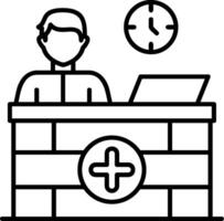 Receptionist Line Icon vector