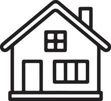 Black Outline House Icon Simple Home Symbol Illustration Single Family Residence Graphic Element Residential Building Representation Design vector
