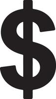 Black Bold Flat U S Dollar Sign Symbol Isolated on White Background Simple Monochrome Currency Icon Graphic Design Element vector