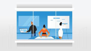 Teamwork in Modern Office Design vector