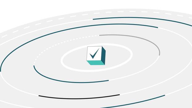 Dynamic Spiral Progression with Checkmark Symbol vector