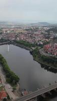 Aerial Vertical View City of Mirandela, Portugal 08 video