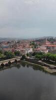 Aerial Vertical View City of Mirandela, Portugal 09 video
