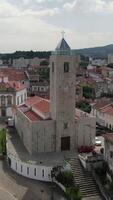 Aerial Vertical View City of Mirandela, Portugal 04 video