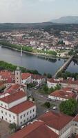 Aerial Vertical View City of Mirandela, Portugal video