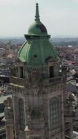Aerial Vertical Historic City Building in Porto, Portugal video