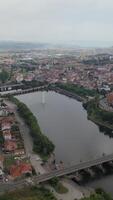 Aerial Vertical View City of Mirandela, Portugal 07 video