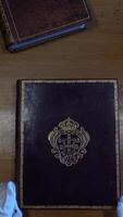 Man Hand Open Old Book video