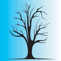 The death tree with no leaves on a blue background vector