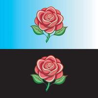 Two different types of roses on a blue and black background vector