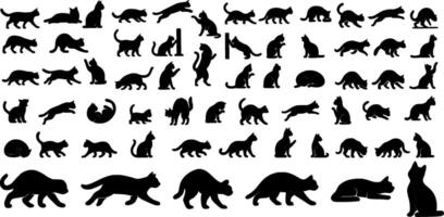 Cat silhouettes set vector