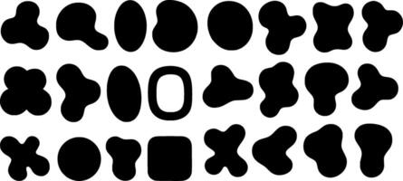 A set of black and white shapes that are arranged in a circle vector