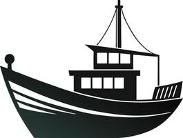 Boat and ship Silhouette ,black white with white and fully editable design template vector