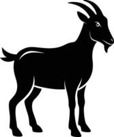 Goat Silhouette, black white with white background and fully editable design template vector