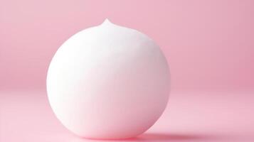 Minimalist pink background with a white sphere. photo