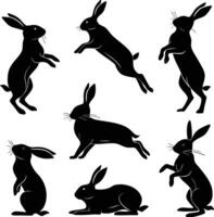 Rabbit silhouette bundle vector