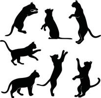 Cat silhouette bundle set A collection vector