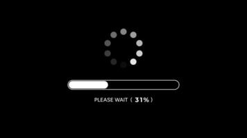 Animated Loading Bar 100 Percent , Please Wait Screen on Black Background video