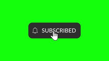 Animated subscribe to my channel, Subscription button with bell icon for notification on green screen video