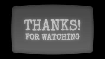 Thanks for Watching Retro TV VHS screen flicker animation video