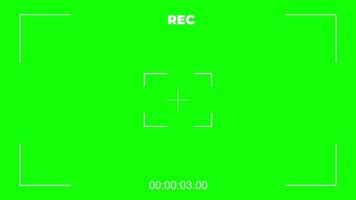Camera Viewfinder Recording HUD Overlay with Timer on Green Screen video