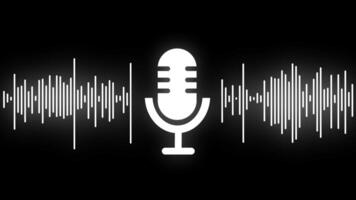 Animated Microphone with Audio Waveform Voice Recording Visualization video