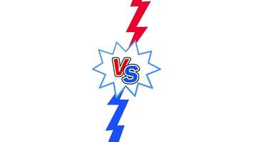 Animated Versus VS with Lightning Bolts on White Background video