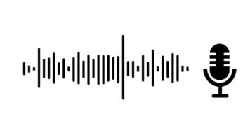 Audio Visualizer with Mic Symbol Icon Motion Graphic Isolated White Background video