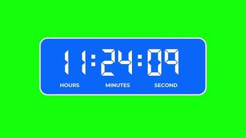 Digital Clock Countdown 12 Hours on Green Screen video
