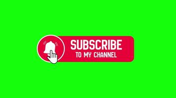 Animated Subscribe To My Channel Button with Bell Click Green Screen video