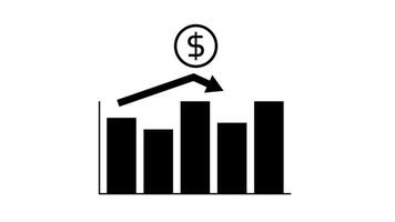 Bar Chart Growth Animation with Dollar Icon, Business Success Concept video