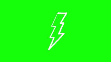 Animated Hand Drawn Lightning Symbol on Green Screen video