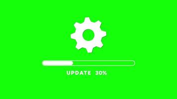 Animated Update Complete Green Screen, Loading Bar and Gear Icon video