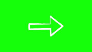 Hand Drawn Arrow Right and Left Animation on Green Screen video